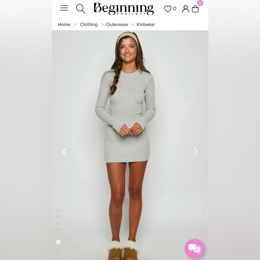 Beginning Boutique Lakin Grey Mini Dress